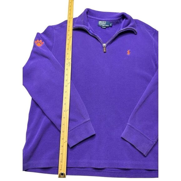 Vintage Polo Ralph Lauren Clemson Tigers 1/4 Zip Pullover Mens L Knit NCAA - Picture 8 of 10